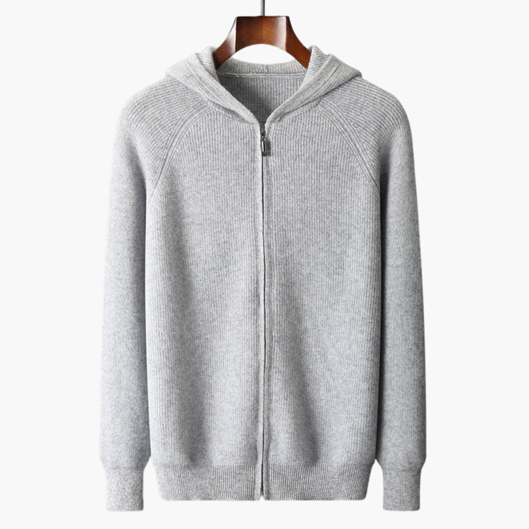 Bluza męska z kapturem z dzianiny na zamek