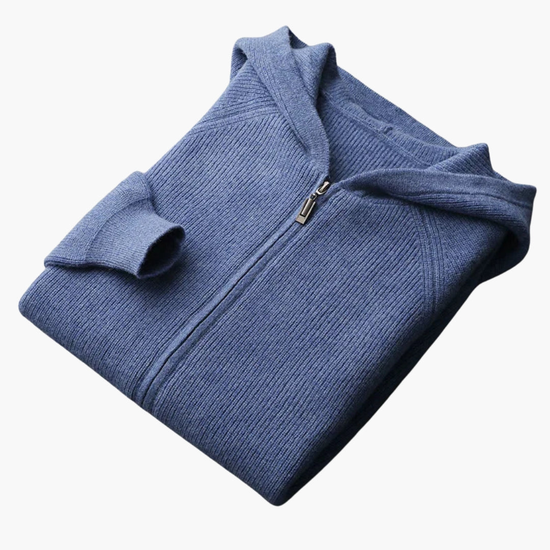 Bluza męska z kapturem z dzianiny na zamek