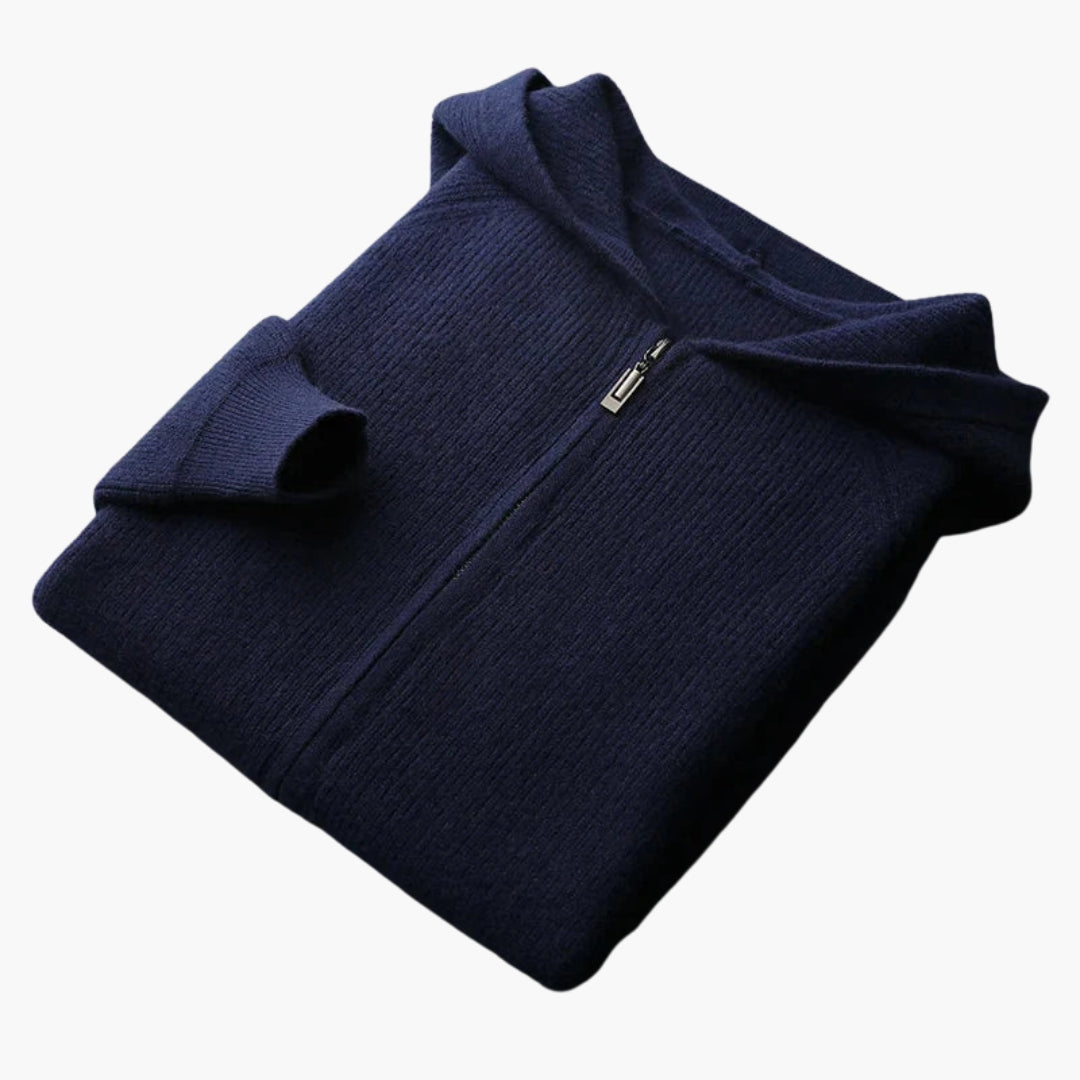 Bluza męska z kapturem z dzianiny na zamek