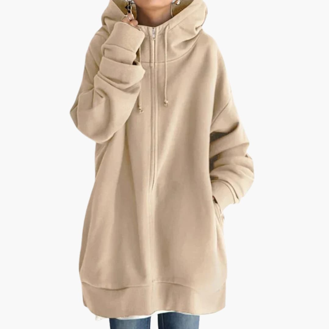 Naisten oversized huppari, jossa väljä leikkaus ja moderni design