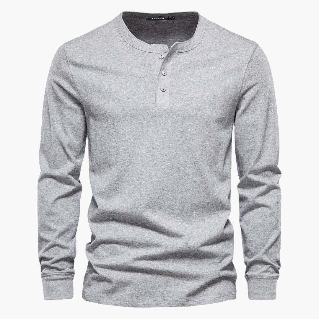 T-shirt Henley homme avec patte de boutonnage