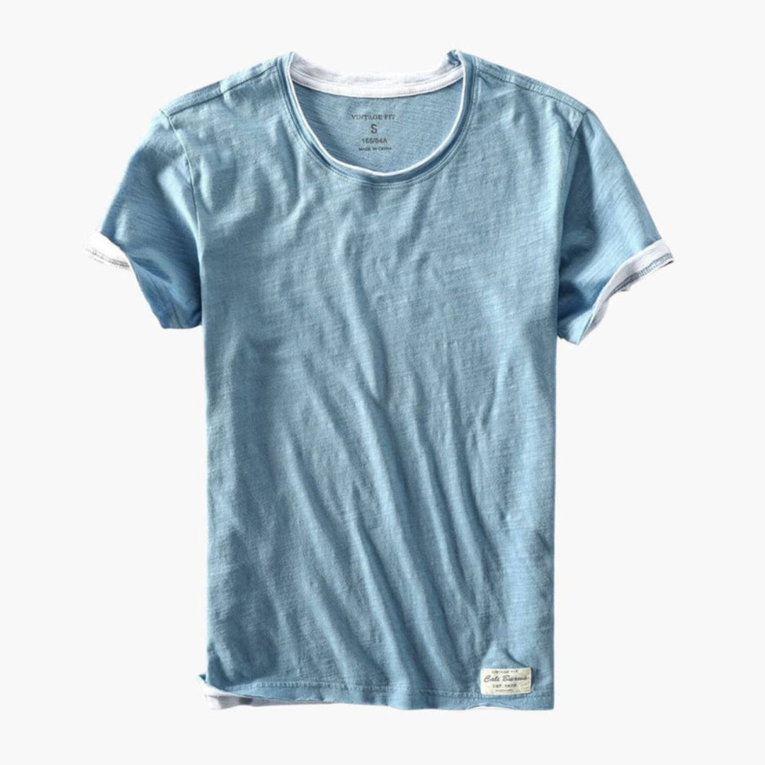 T shirt homme col rond à manches courtes et surface unie