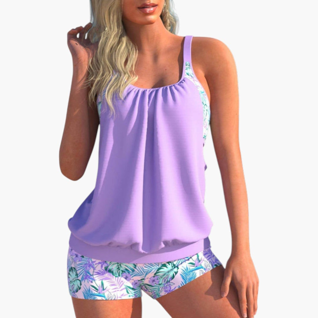 Tankini deux pièces femmes avec haut débardeur