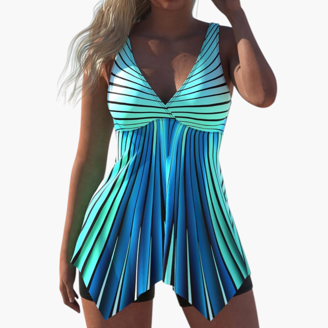 Tankini pour femmes avec encolure en V et coupe fluide