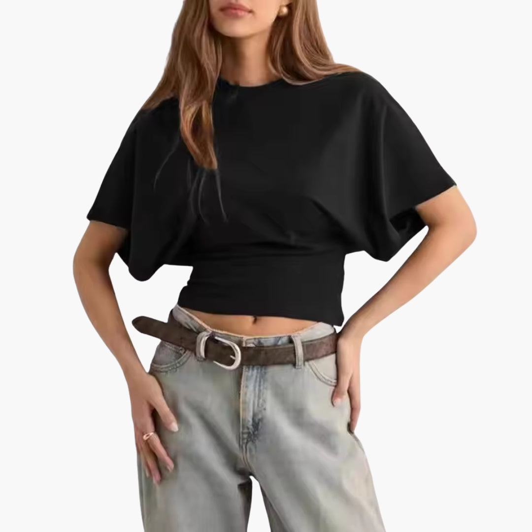 Women's Shirt with Round Neck and Wide Sleeves