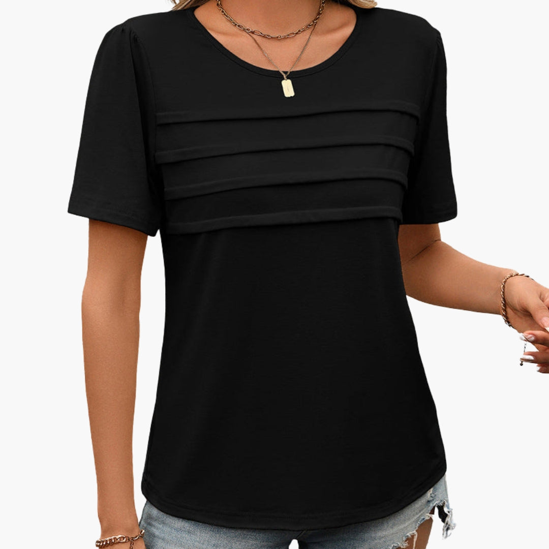 T shirt femme avec panneaux frontaux superposés