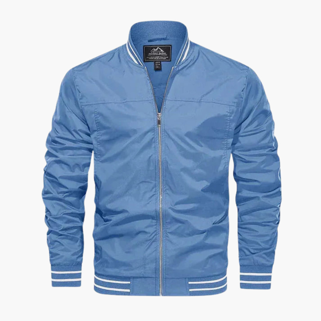 Veste Bombers pour Homme avec Poignets Côtelés et Fermeture Éclair