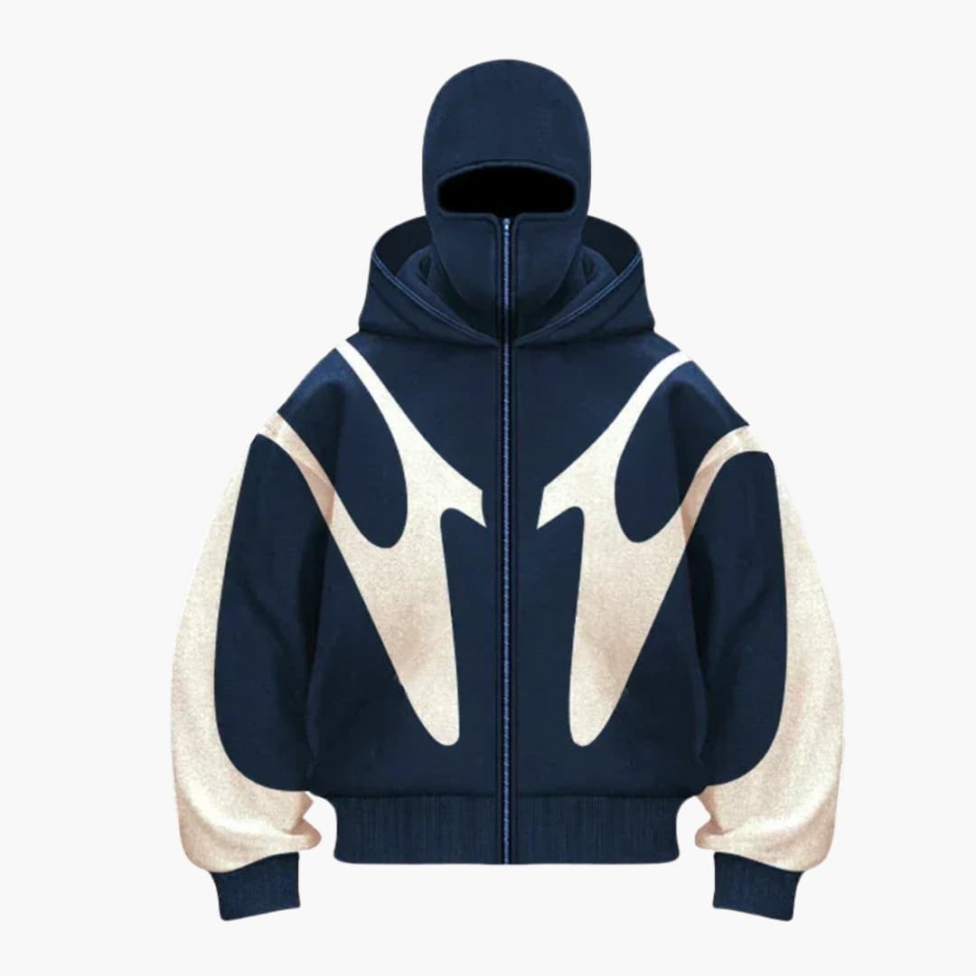 Veste à capuche zippée pour homme avec cagoule