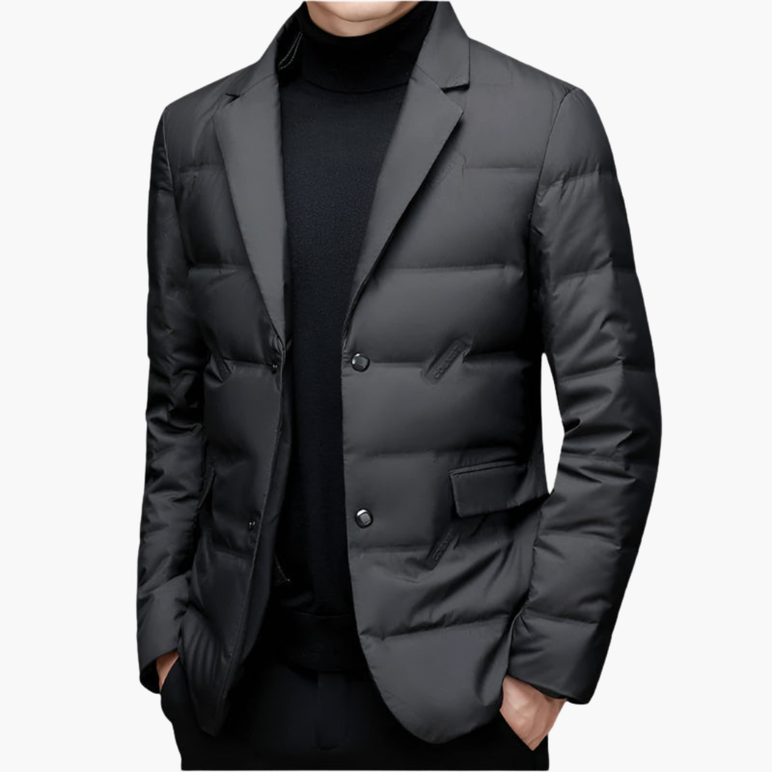 Chaqueta blazer acolchada para hombre con cierre de botones y paneles acolchados