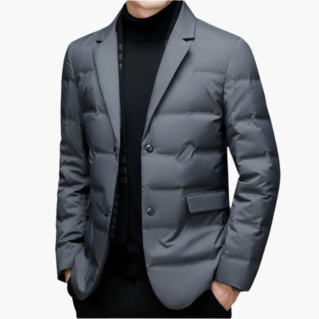 Chaqueta blazer acolchada para hombre con cierre de botones y paneles acolchados