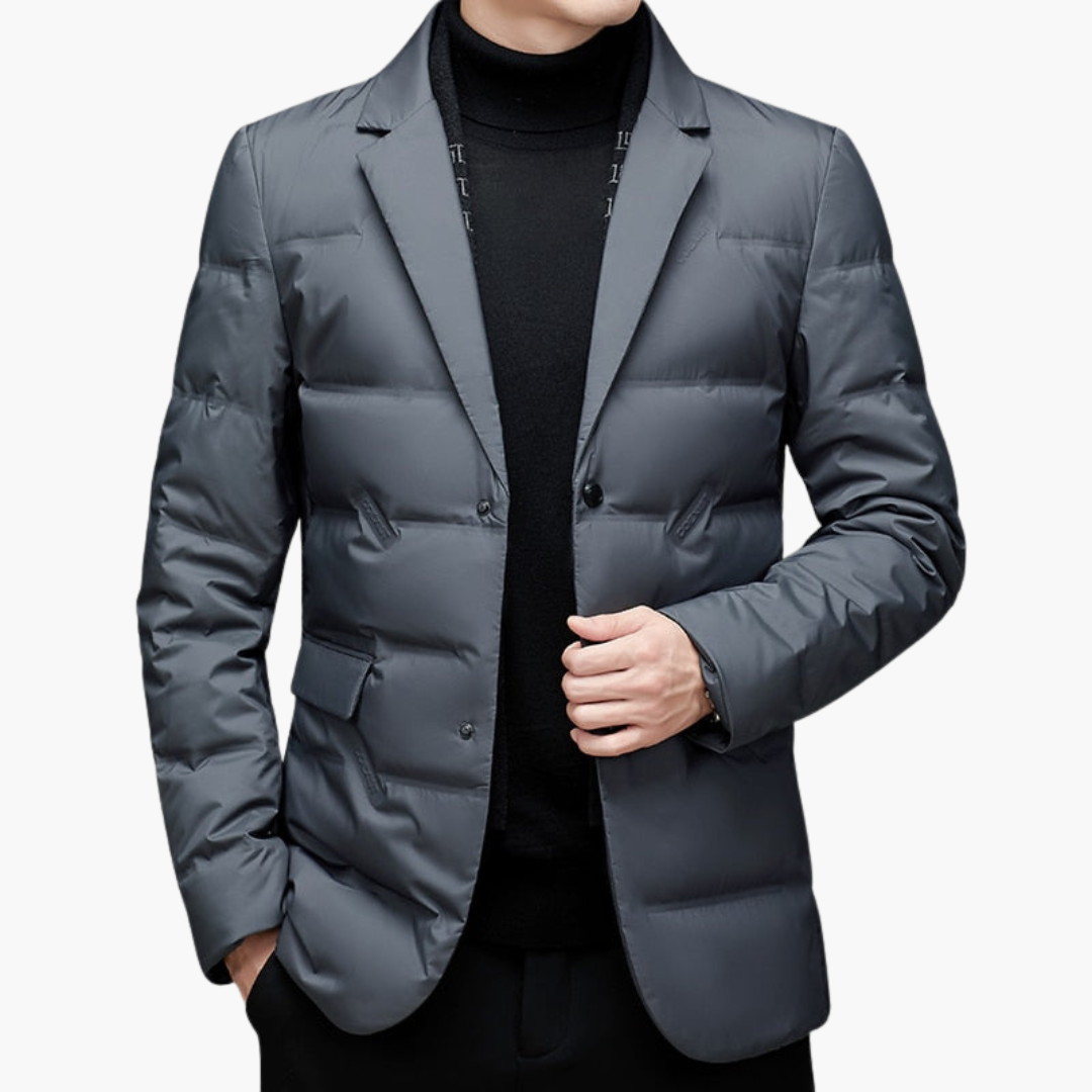 Chaqueta blazer acolchada para hombre con cierre de botones y paneles acolchados