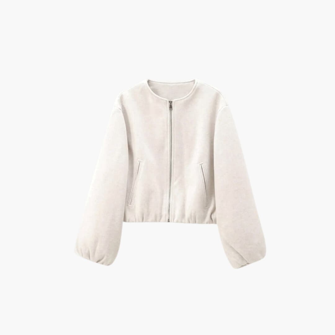 Veste bomber femme à manches ballon avec fermeture zippée