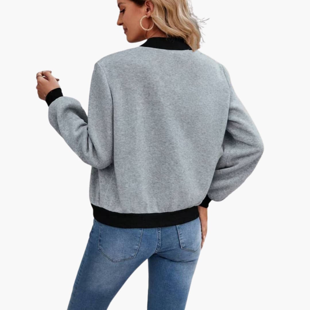 Damen Bomberjacke mit Paneeloberfläche und Reißverschluss