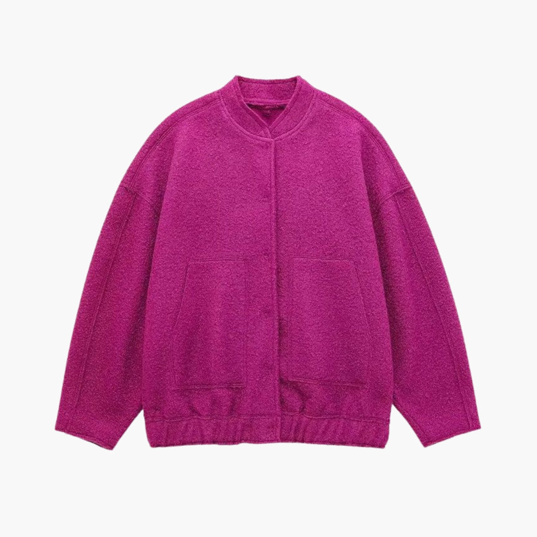 Veste bomber femme avec col montant et poches avant