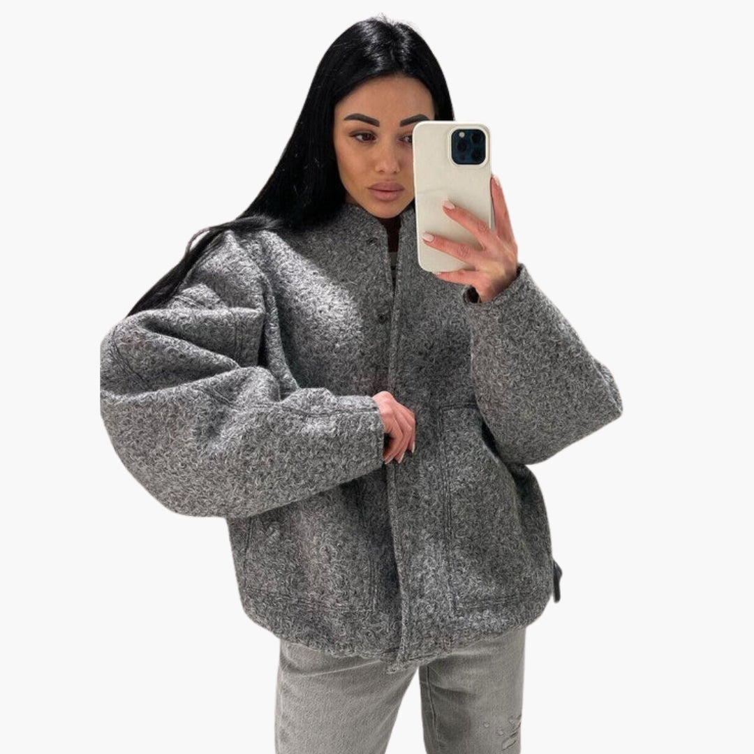 Veste bomber femme avec col montant et poches avant