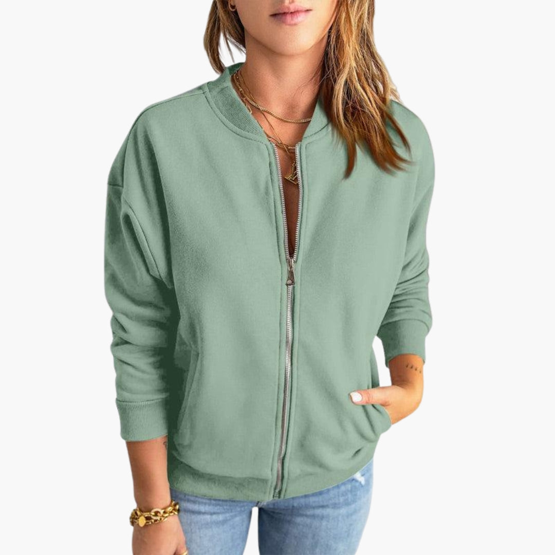 Chaqueta bomber para mujer con bolsillos laterales