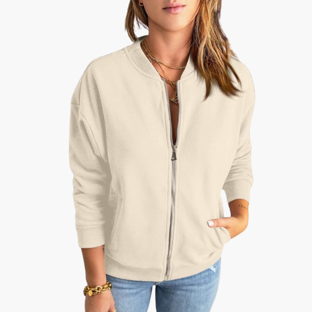 Chaqueta bomber para mujer con bolsillos laterales