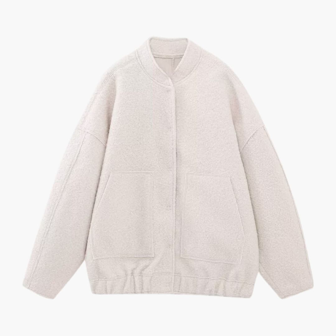 Women's bomber jacket with zip closure and ribbed finishes