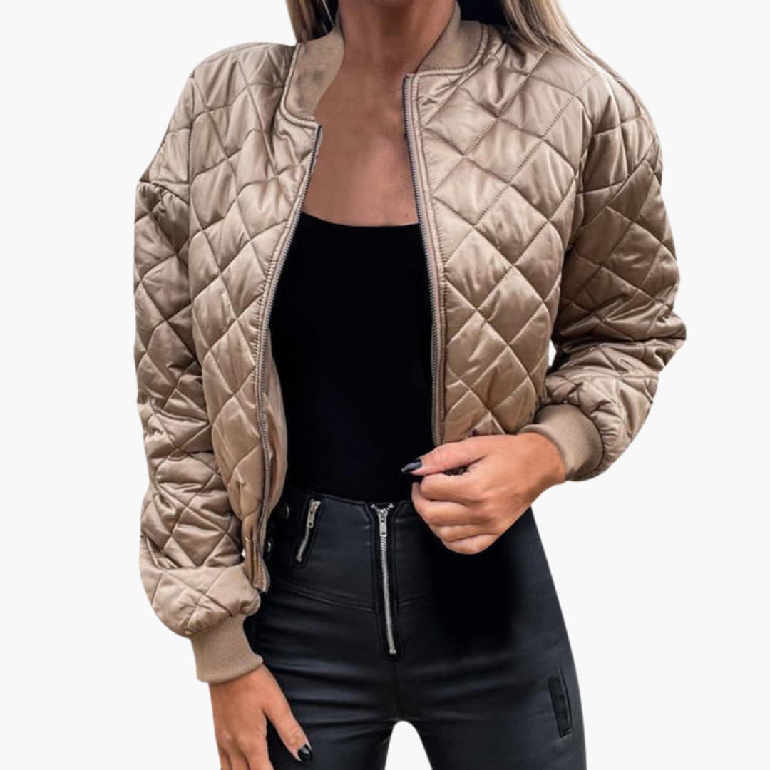 Stepp-Bomberjacke für Damen mit Reißverschlussverschluss