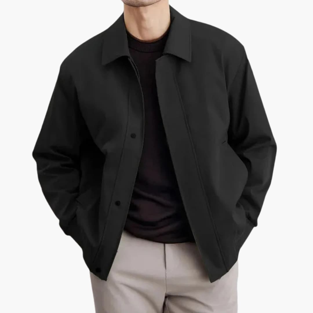 Veste bomber homme à col pointu avec fermeture zippée