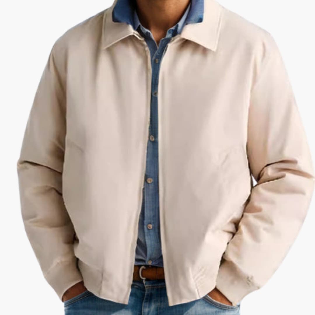 Veste bomber homme à zip frontal et finitions côtelées