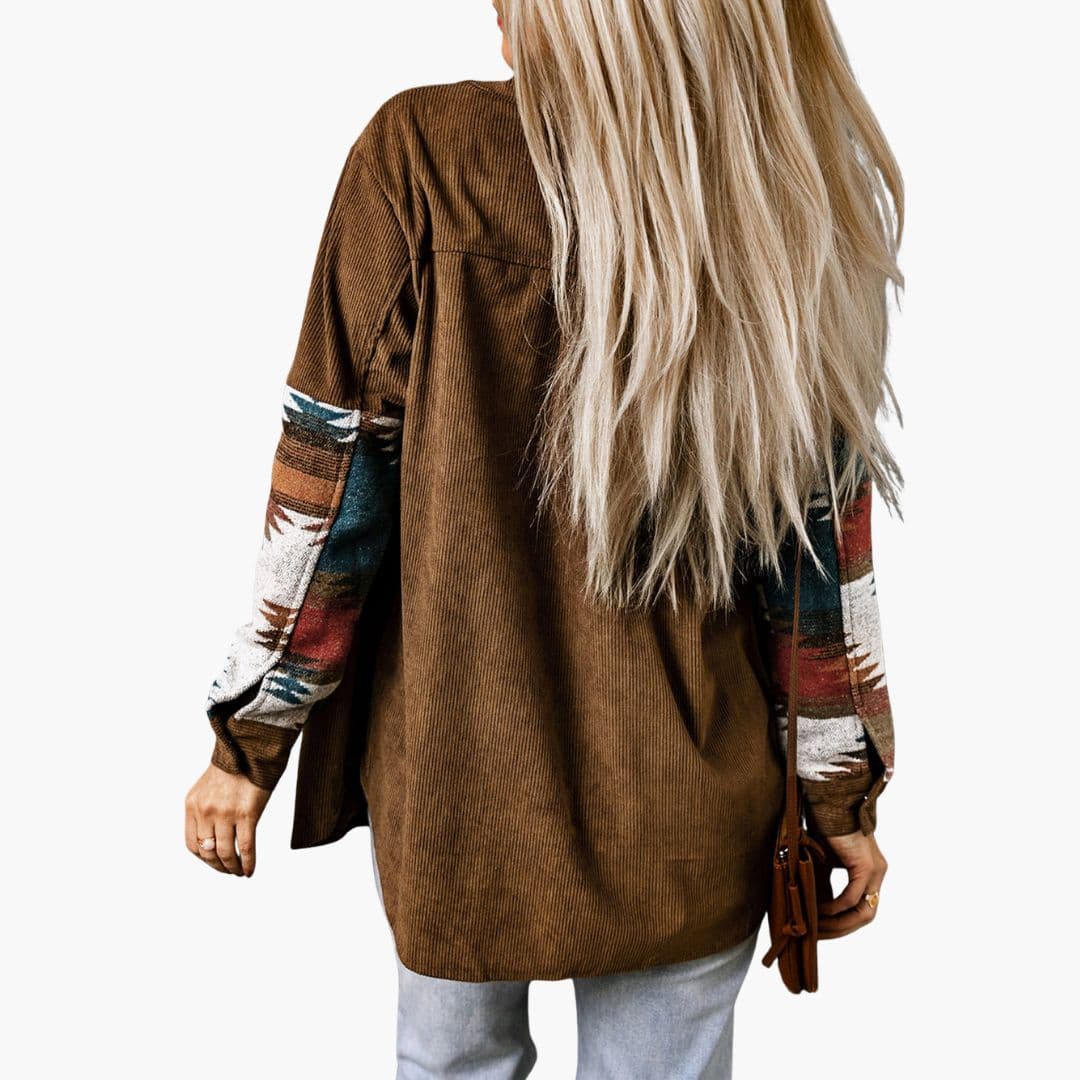 Chaqueta camisa mujer con botones de metal