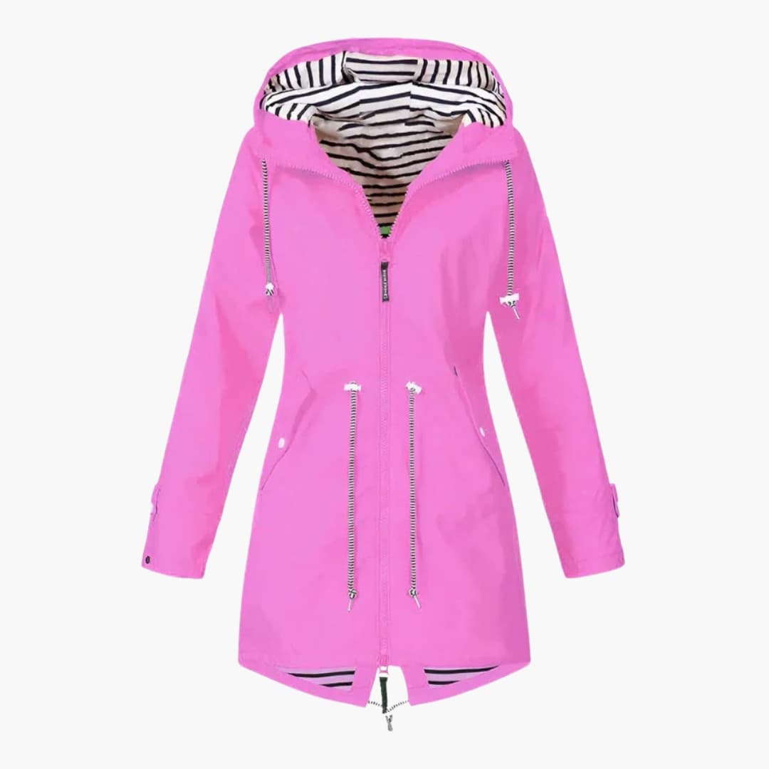 Lange Damen-Windjacke mit Kapuze