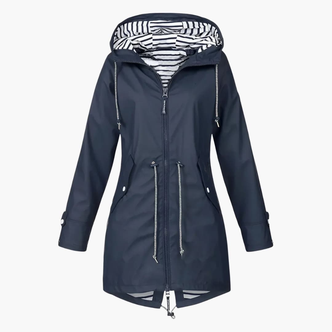 Lange Damen-Windjacke mit Kapuze