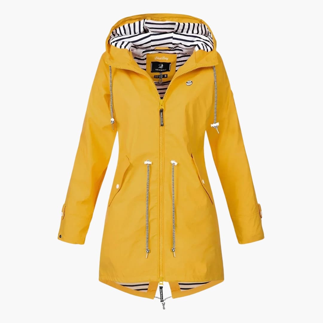 Lange Damen-Windjacke mit Kapuze