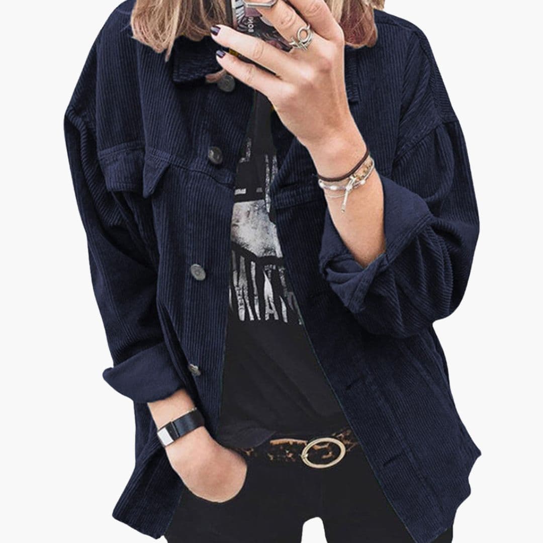 Women's jacket with buttons and patch pockets