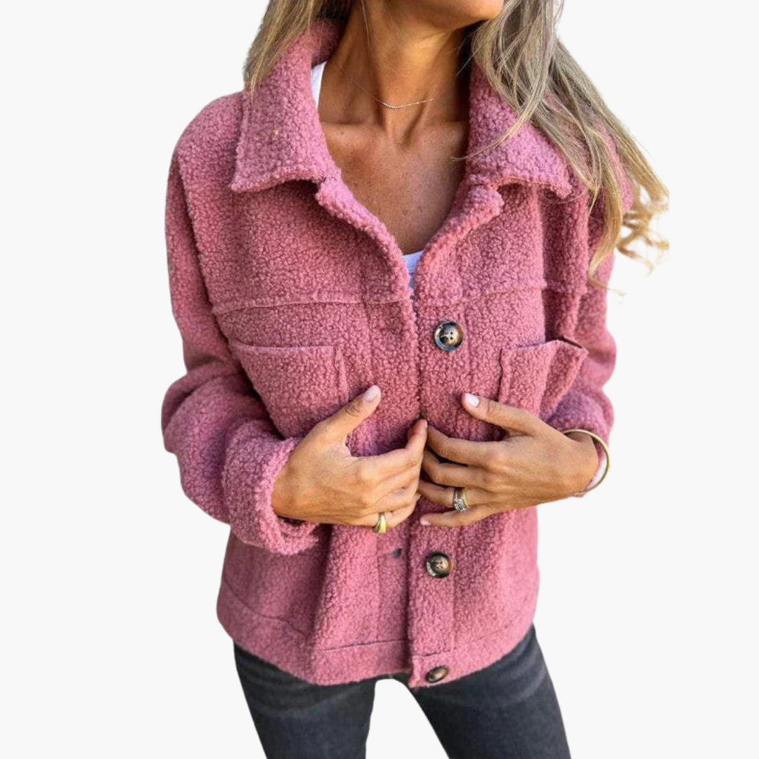 Veste femme col à revers en mélange laine