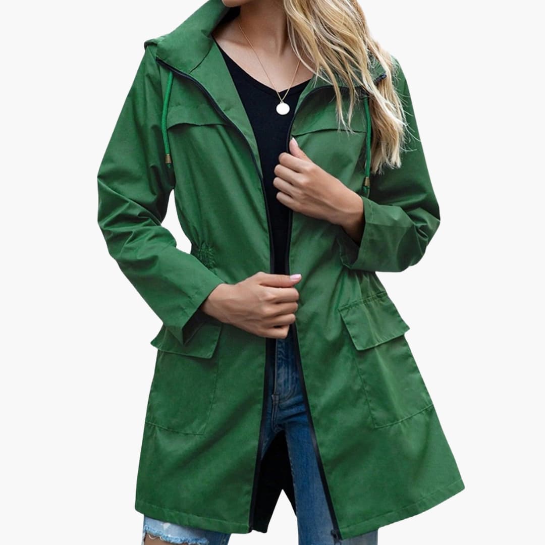 Veste femme en maille fine avec capuche et fermeture zippée devant