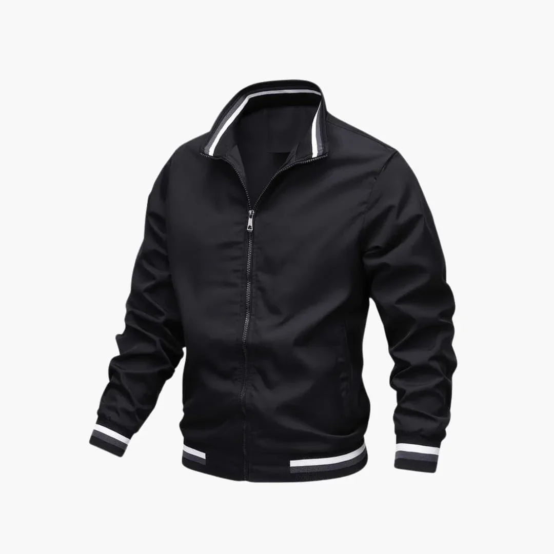 Veste homme avec fermeture éclair et ourlet côtelé