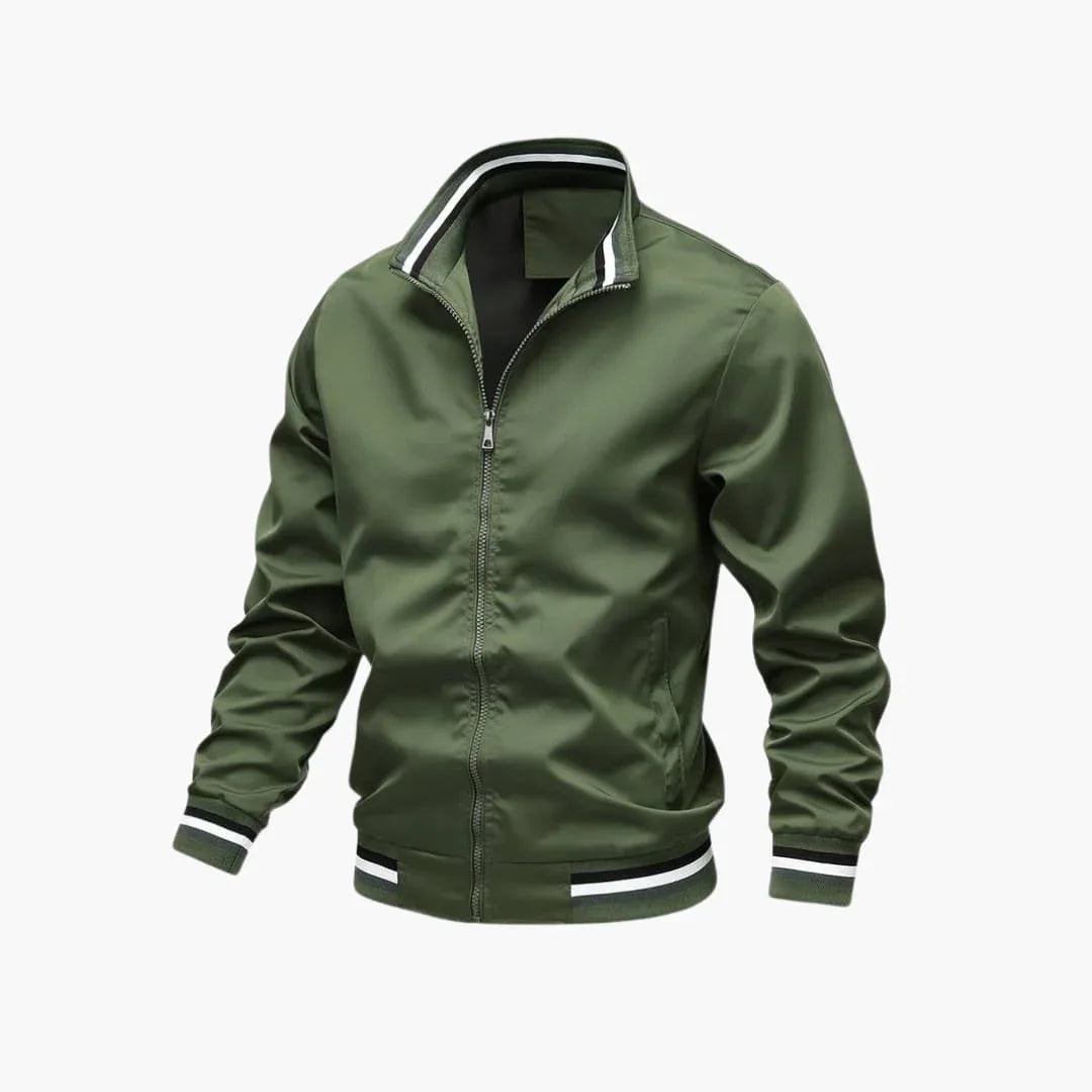 Veste homme avec fermeture éclair et ourlet côtelé