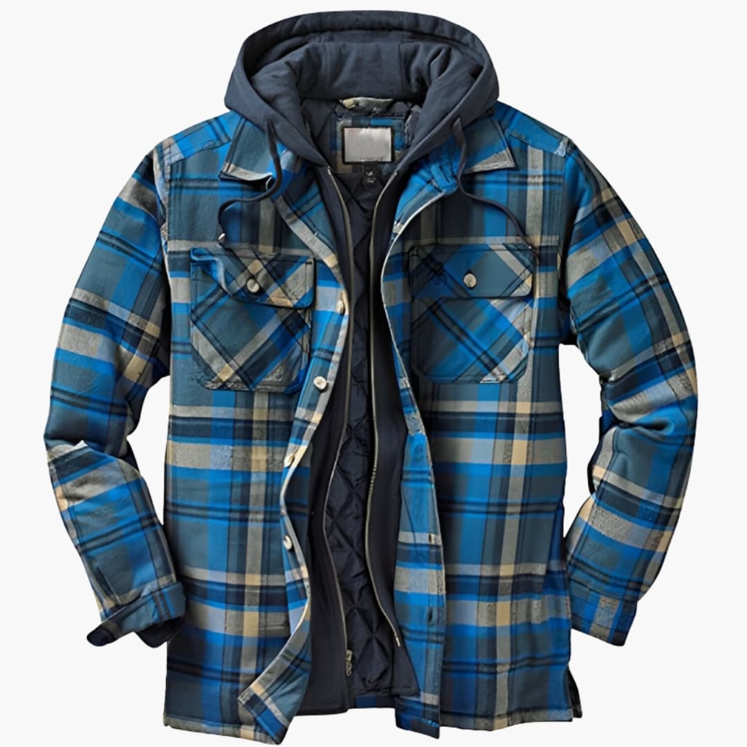 Veste matelassée homme avec motif à carreaux