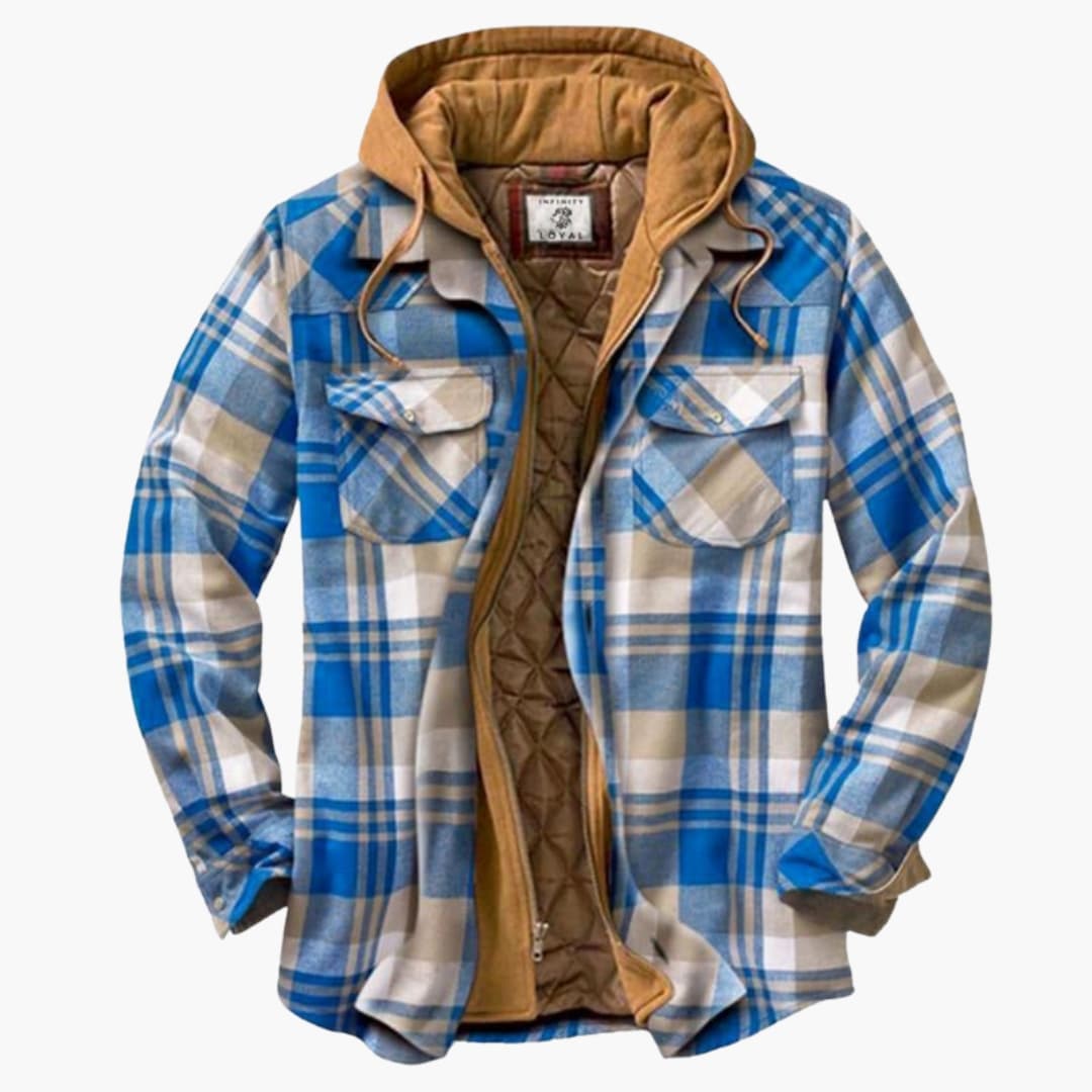 Veste matelassée homme avec motif à carreaux