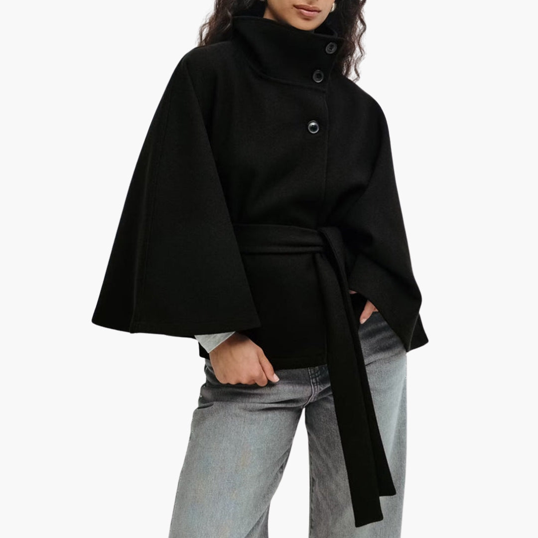 Veste portefeuille femme à col montant