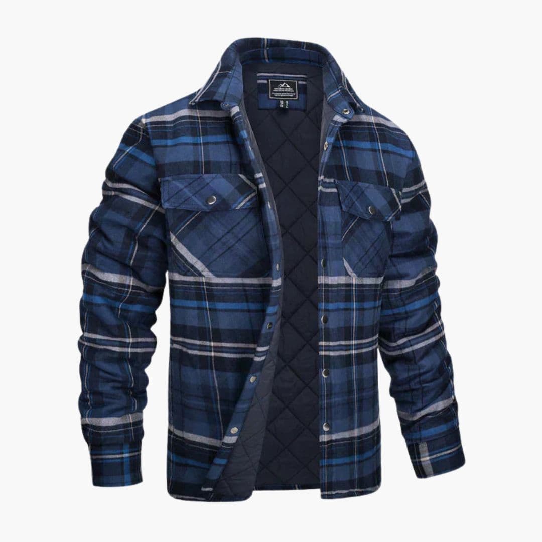 Herren Flanell-Überhemd mit Knöpfen