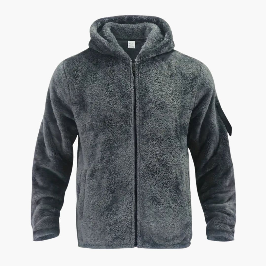 Veste teddy homme avec capuche et fermeture zippée