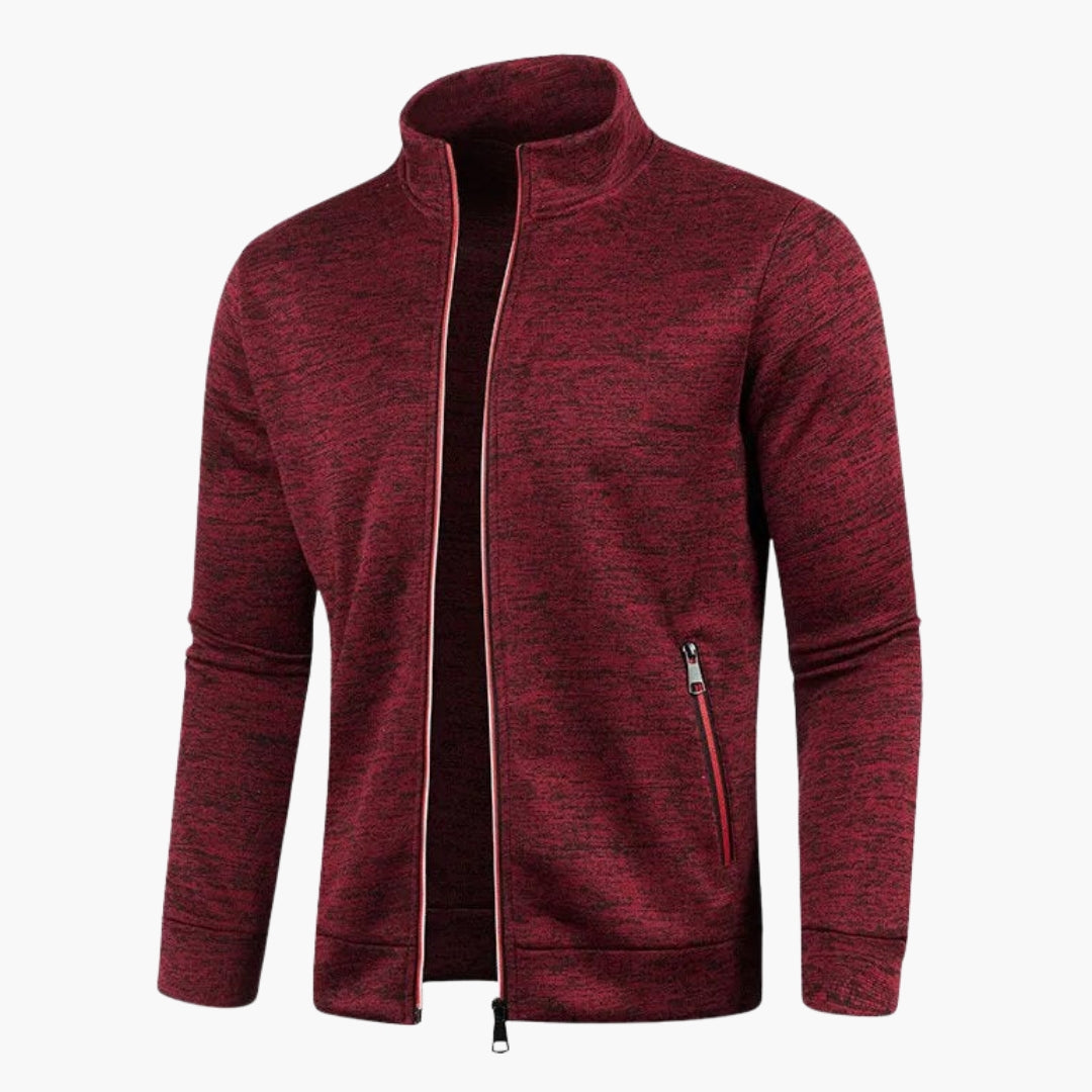 Veste zippée homme à col montant et manches longues