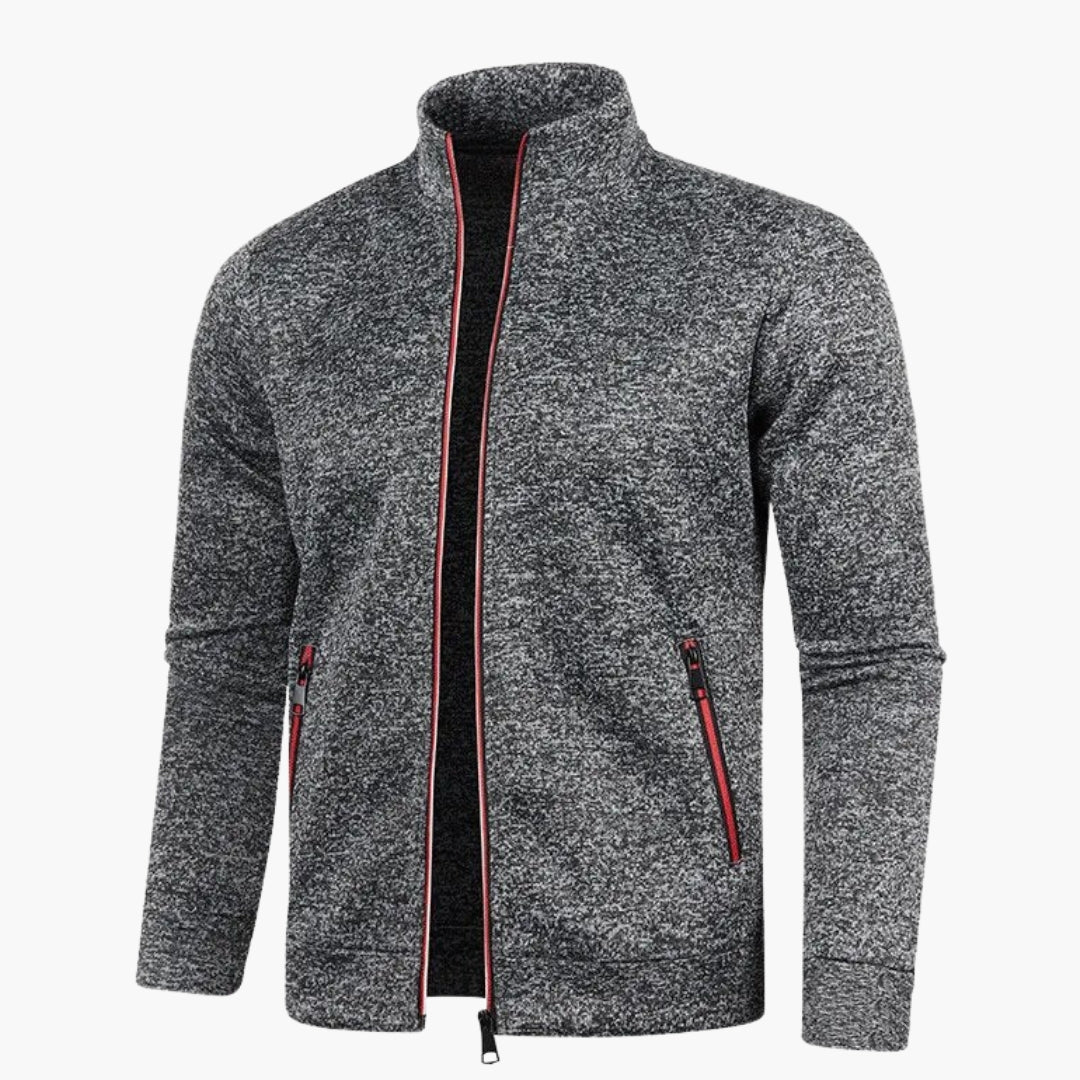 Veste zippée homme à col montant et manches longues