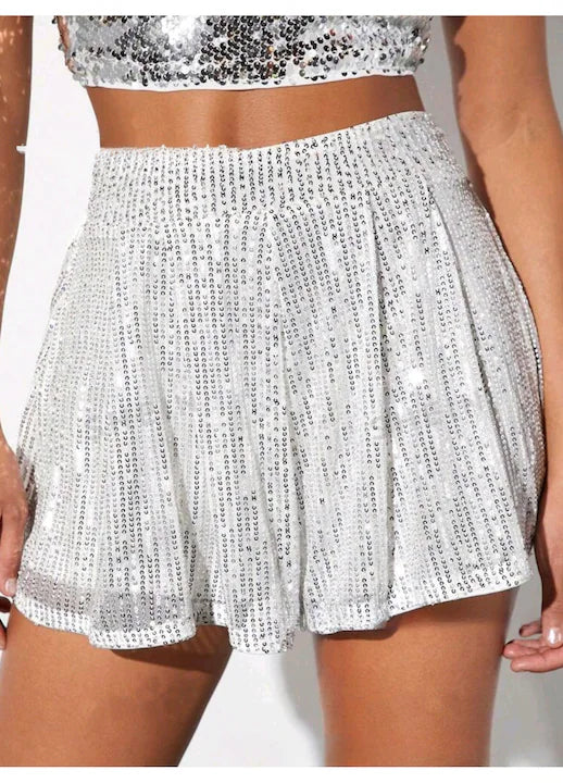 Damen Minirock Party Abend Fest Termine mit Pailletten für festliche Outfits