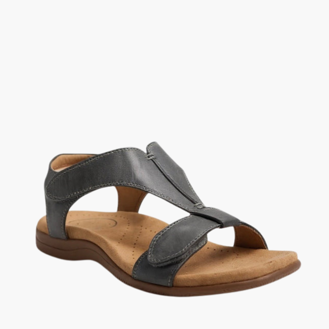 Damen Sandalen mit T-Riemen und gepolsterter Sohle
