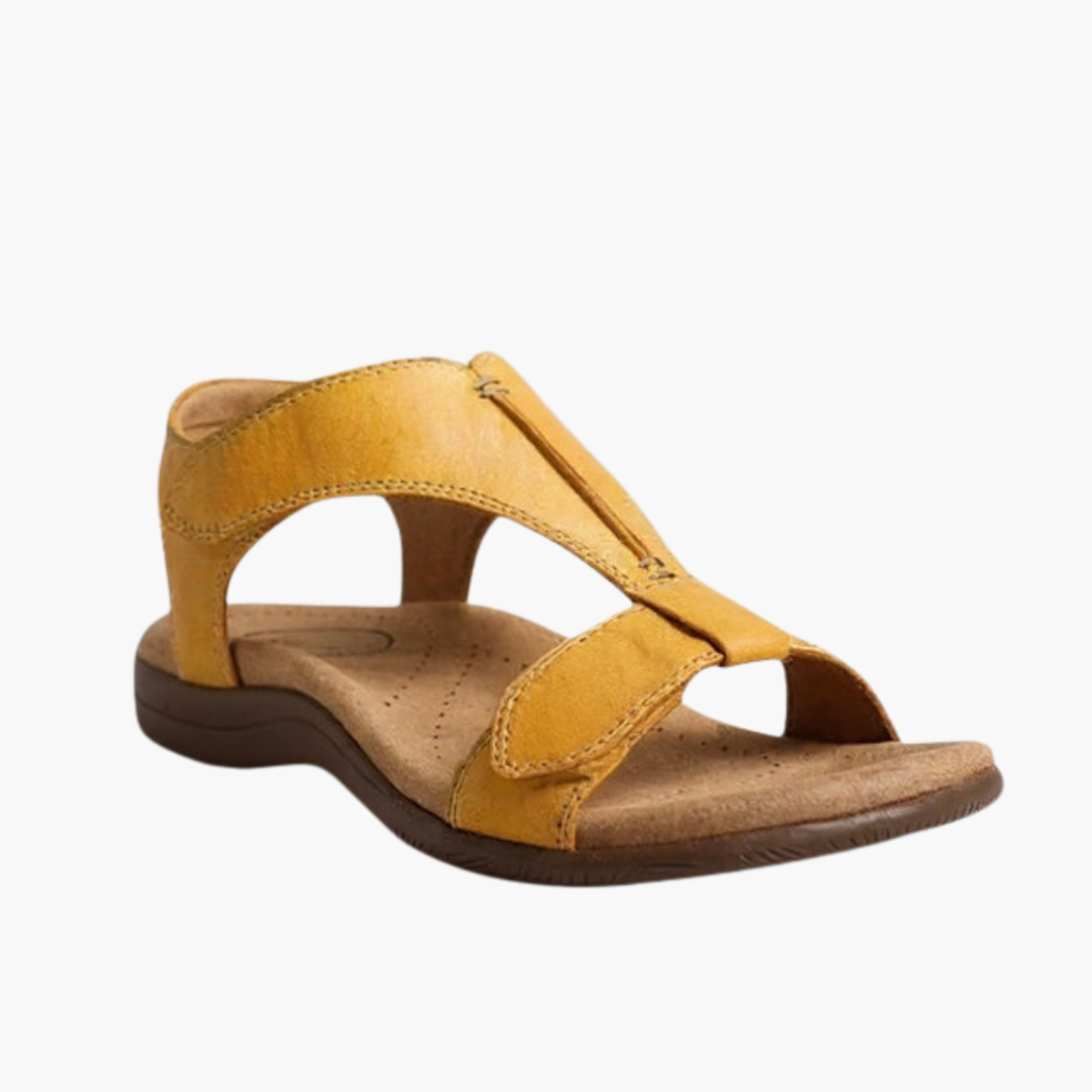 Damen Sandalen mit T-Riemen und gepolsterter Sohle
