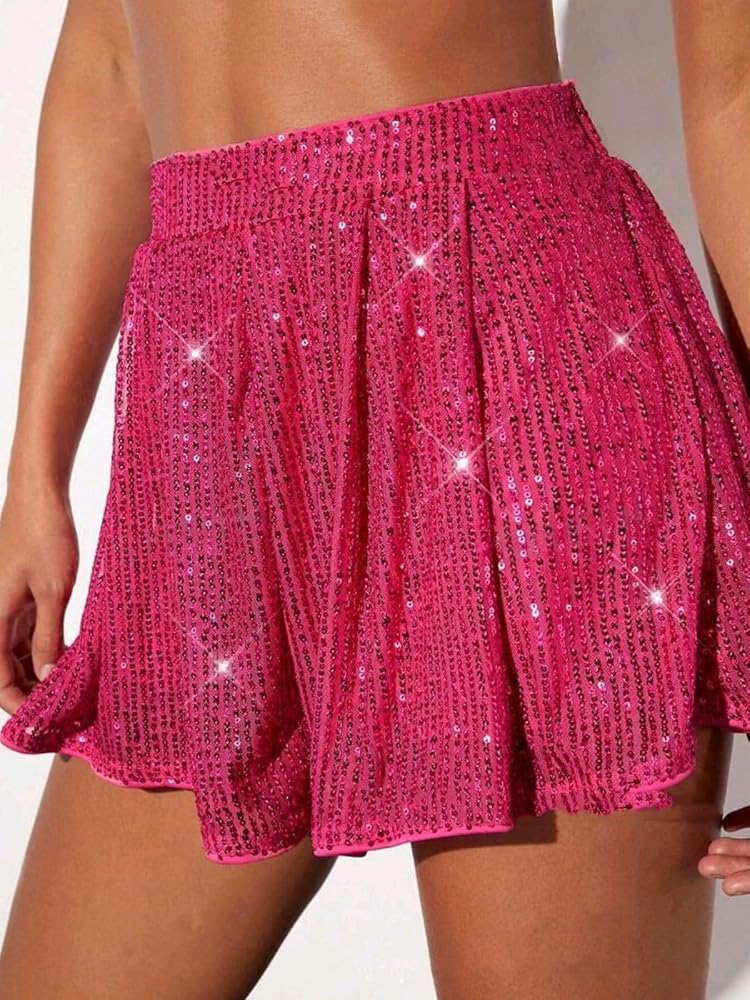 Damen Minirock Party Abend Fest Termine mit Pailletten für festliche Outfits
