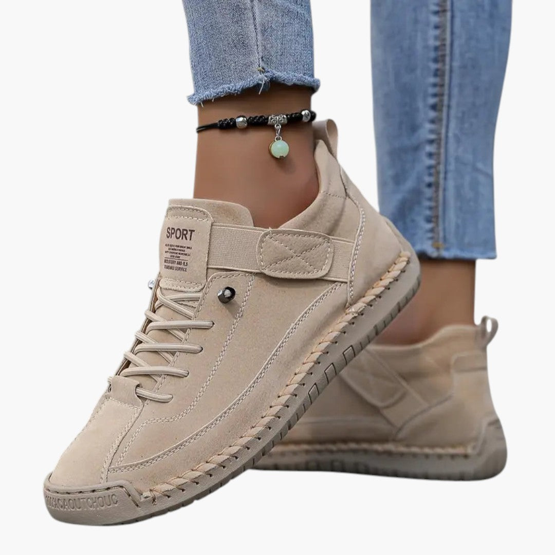 Baskets Confortables Femme a Cuir Respirant et Semelle EVA