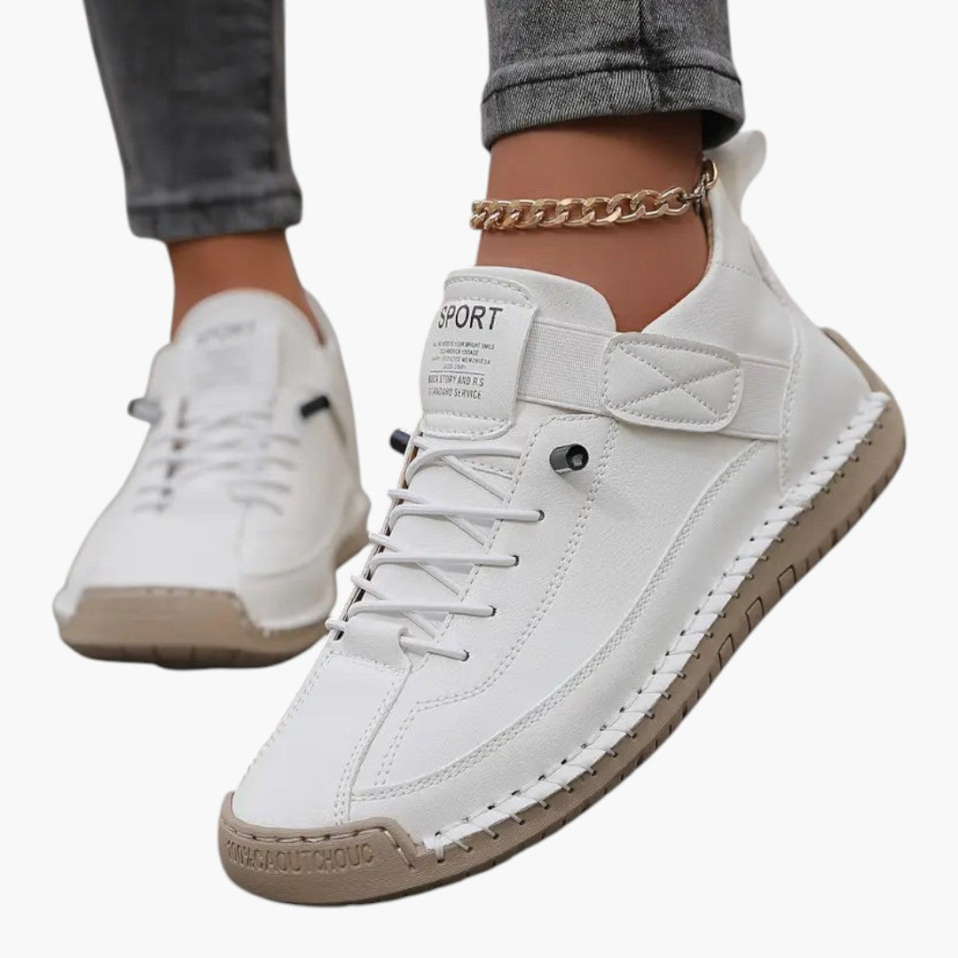 Baskets Confortables Femme a Cuir Respirant et Semelle EVA