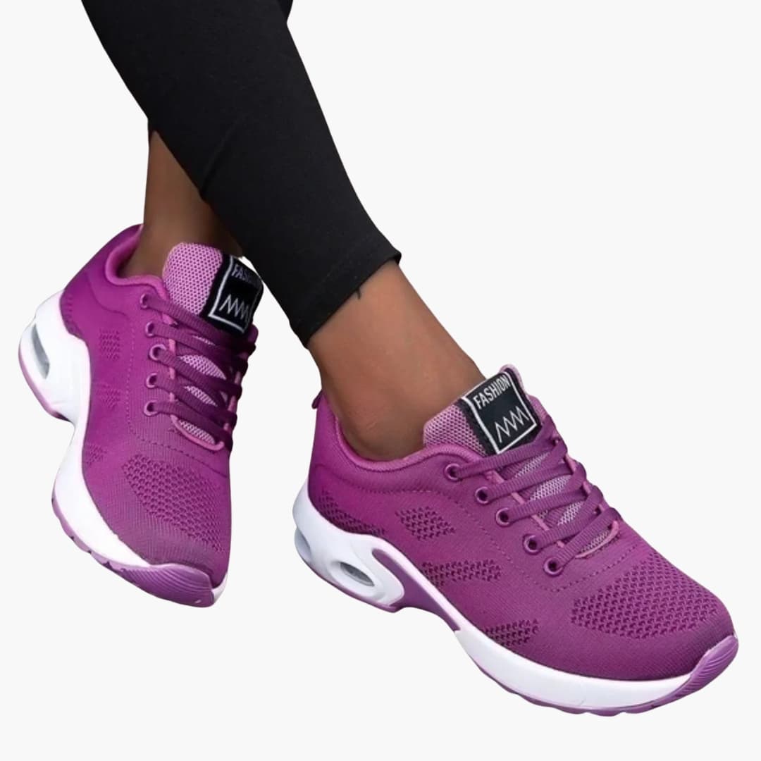 Baskets femme à lacets avec bout arrondi