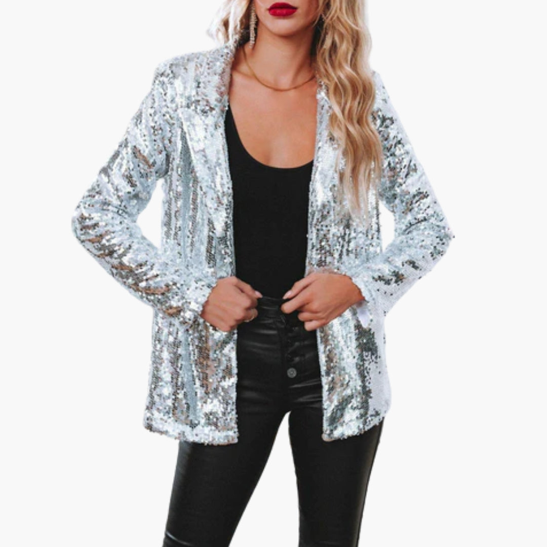 Blazer femme manches longues avec surface sequins