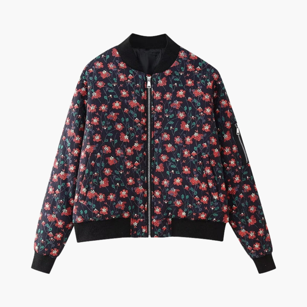 Blouson Bombardier Dam med Blommönster